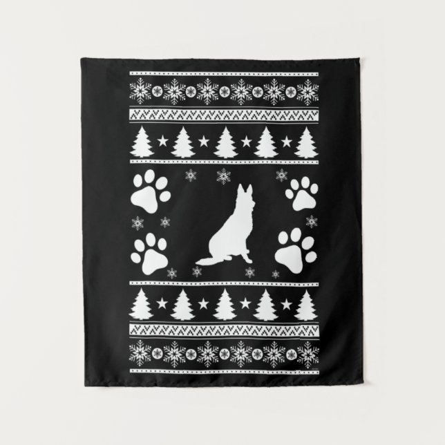 German Shepherd Christmas Wandteppich (Vorderseite)