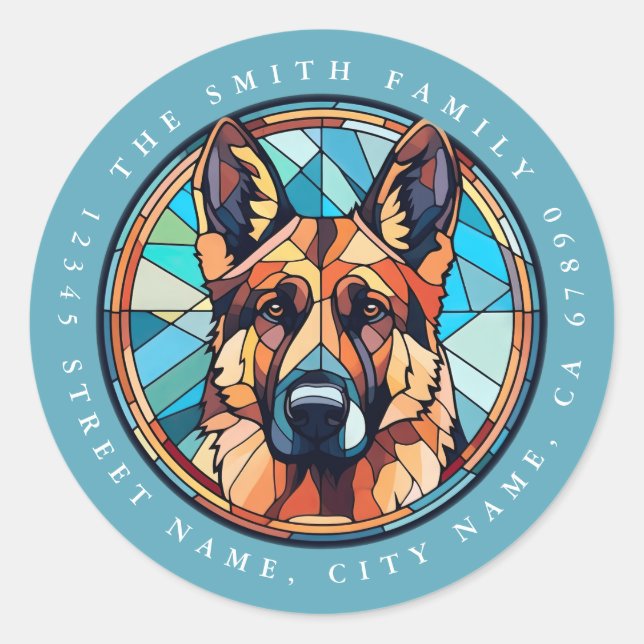 German Shepherd Classic Round Stickers (Vorderseite)