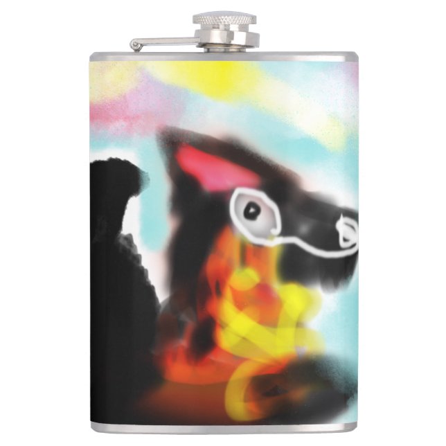 German Shepherd  colorful Flachmann (Vorderseite)