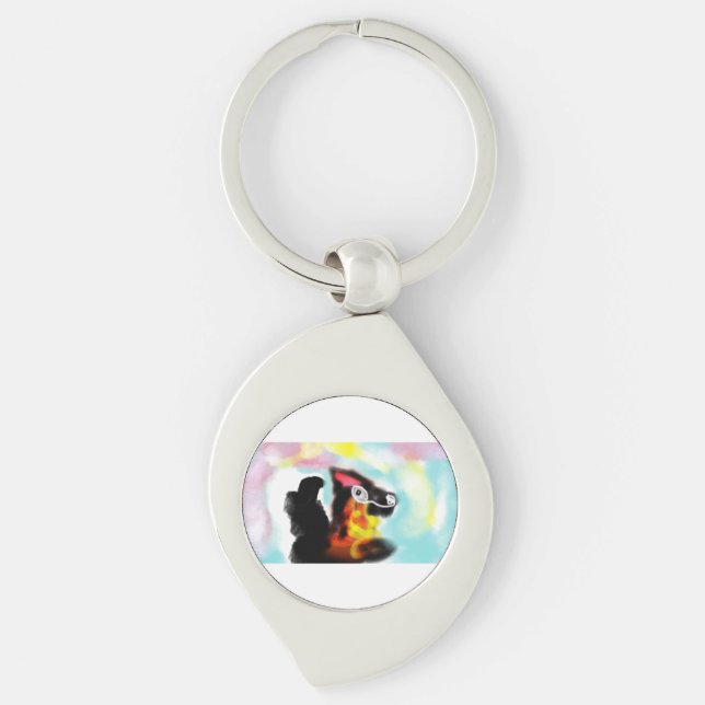German Shepherd  colorful Schlüsselanhänger (Vorderseite)