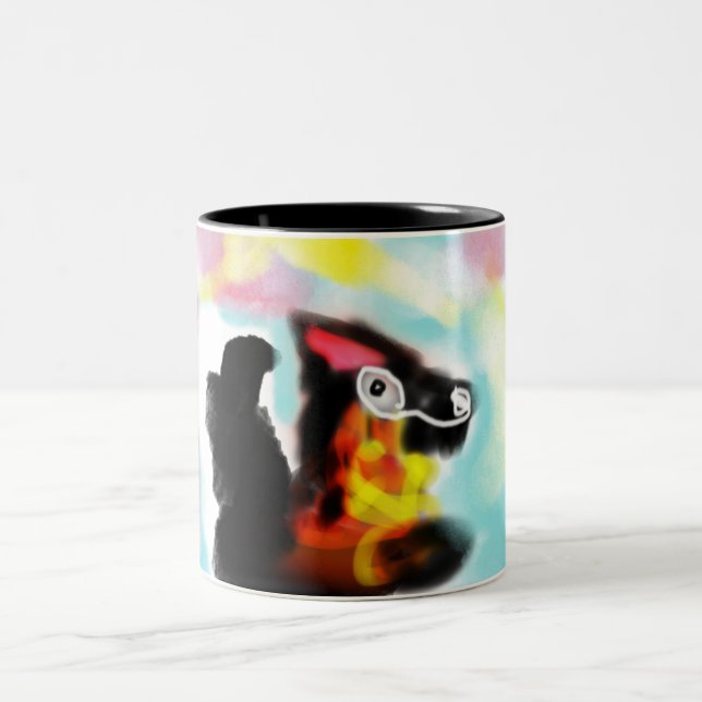 German Shepherd  colorful Zweifarbige Tasse (Mittel)