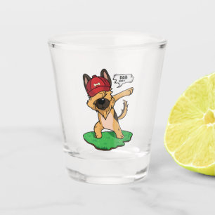 German Shepherd Dabbing Schnapsglas
