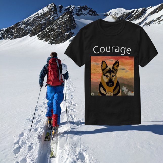 German Shepherd Daisy Field Courage T-Shirt (Von Creator hochgeladen)