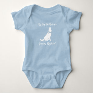 German Shepherd Dog Baby Shower Blue Boy Baby Strampler