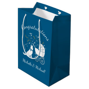 German Shepherd Dog Baby Shower Blue Boy Mittlere Geschenktüte