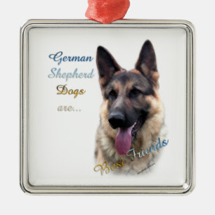 German Shepherd Dog Best Friend Ornament Aus Metall