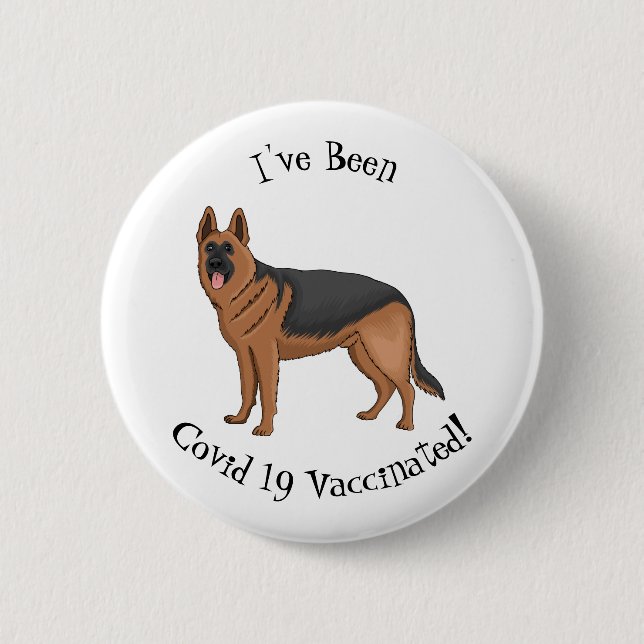 German shepherd dog cartoon illustration  button (Vorderseite)