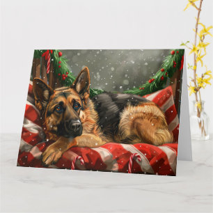 German Shepherd Dog Christmas Festive Karte