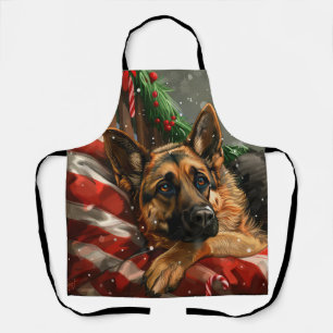 German Shepherd Dog Christmas Festive Schürze