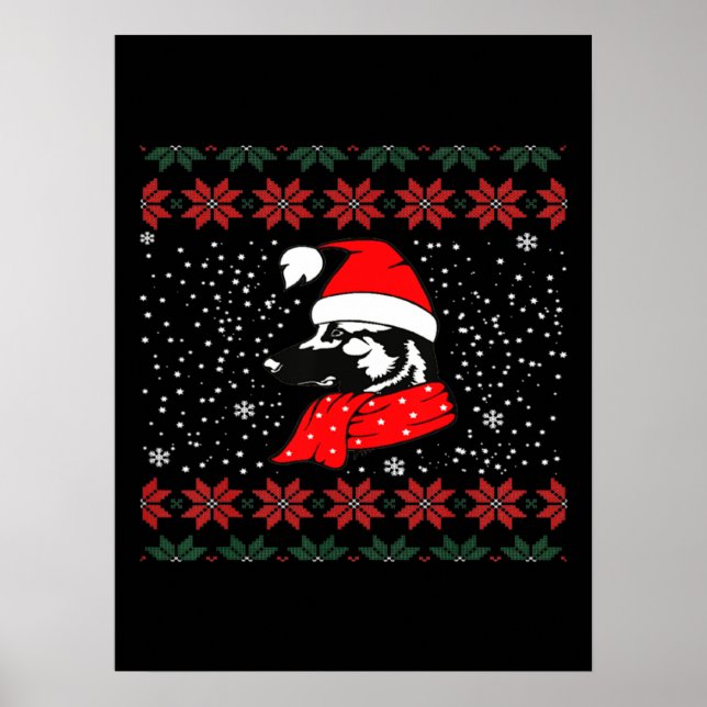 German Shepherd Dog Christmas Poster (Vorne)