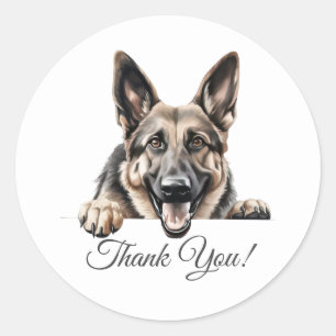 German Shepherd Dog Danke Runder Aufkleber
