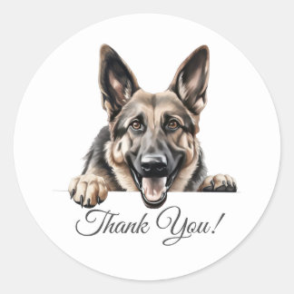 German Shepherd Dog Danke Runder Aufkleber