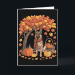 German Shepherd Dog Fall Scarf Pumpkin Autumn Than Karte<br><div class="desc">German Shepherd Dog Fall Scarf Pumpkin Autumn Thanksgiving</div>