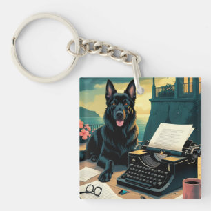 German Shepherd Dog Gentleman Vintag Schlüsselanhänger