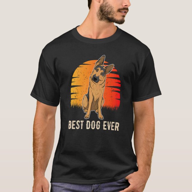 German Shepherd Dog Gsd Sunset 3 T-Shirt (Vorderseite)