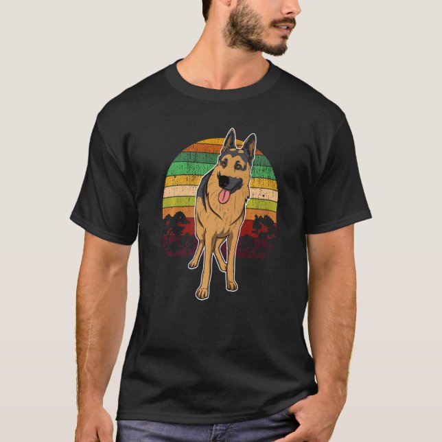 German Shepherd Dog Gsd Sunset  8 T-Shirt (Vorderseite)