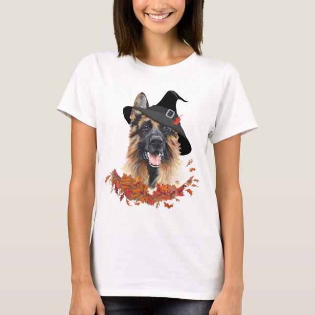 German Shepherd Dog Halloween T-Shirt (Vorderseite)