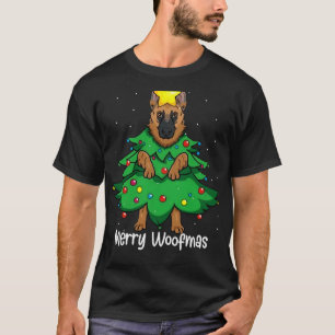 German Shepherd Dog Lover Christmas Tree Funny K9 T-Shirt