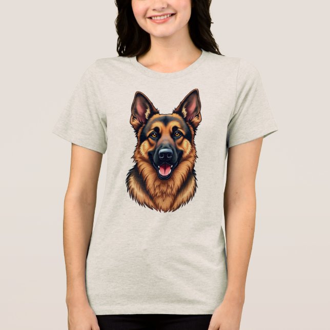 German Shepherd Dog - Loyal & Intelligent Dog Lieb Tri-Blend Shirt (Vorderseite)