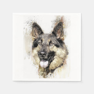 German Shepherd Dog Paper Napkin Serviette