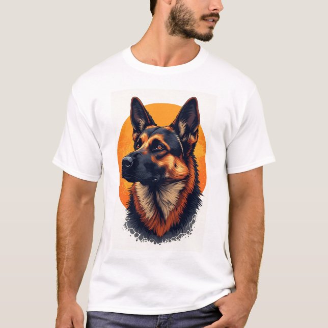 German Shepherd Dog Portrait Graphic T-Shirt (Vorderseite)