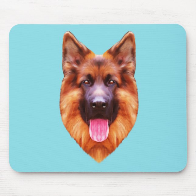 German Shepherd Dog Portrait Mousepad (Vorne)