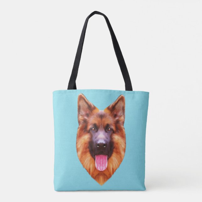 German Shepherd Dog Portrait Tasche (Rückseite)
