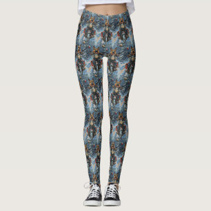 German Shepherd Dog Riding Motorrad Weihnachten Leggings