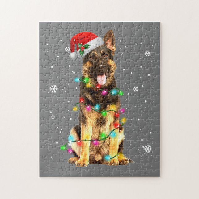 German Shepherd Dog Tree Christmas Sweater Xmas (Vertikal)