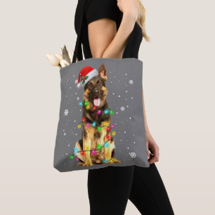 German Shepherd Dog Tree Christmas Sweater Xmas Do Tasche