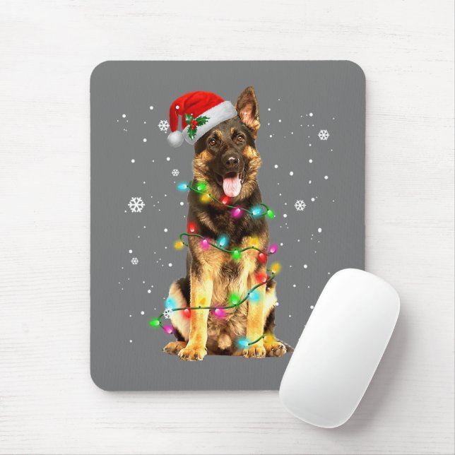German Shepherd Dog Tree Christmas Sweater Xmas Mousepad (Mit Mouse)