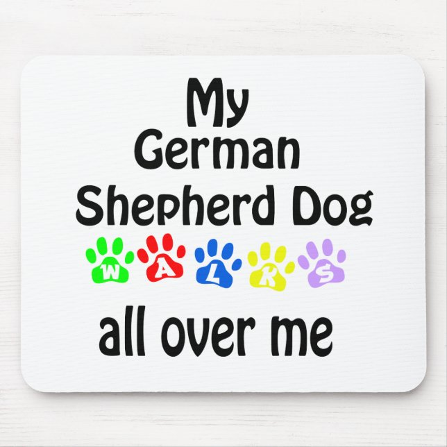 German Shepherd Dog Walks Design Mousepad (Vorne)
