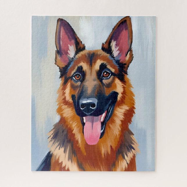 German Shepherd | Dog Watercolor Pet (Vertikal)