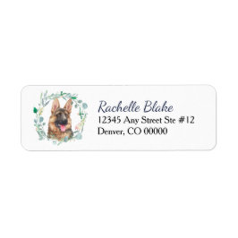 German Shepherd Dog Wreath Return Address