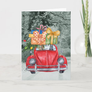 German Shepherd Dogs Christmas Driving it Home, ZK Feiertagskarte