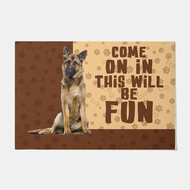 German Shepherd Doormat, Funny GSD Lover Gift Fußmatte (Vorderseite)