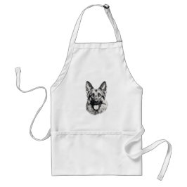 German Shepherd Drawing Portrait Apron | Dog Lover Schürze