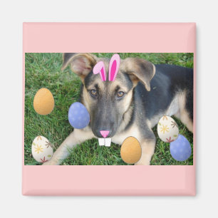 German Shepherd Easter Puppy Magnet