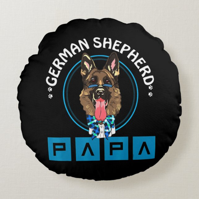 German Shepherd Essential Rundes Kissen (Vorderseite)