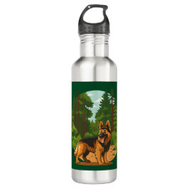 German Shepherd Forest Adventure Dog  Edelstahlflasche