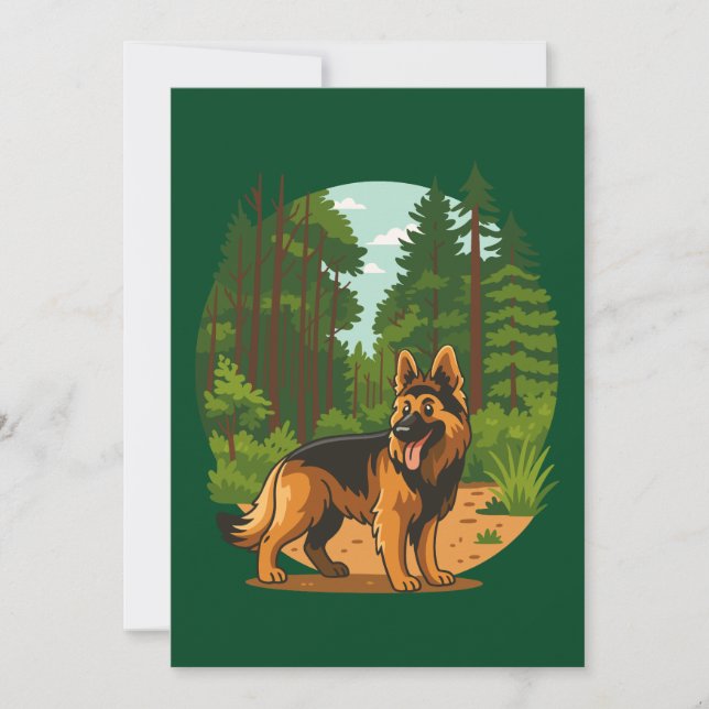 German Shepherd Forest Adventure Dog  Einladung (Vorderseite)