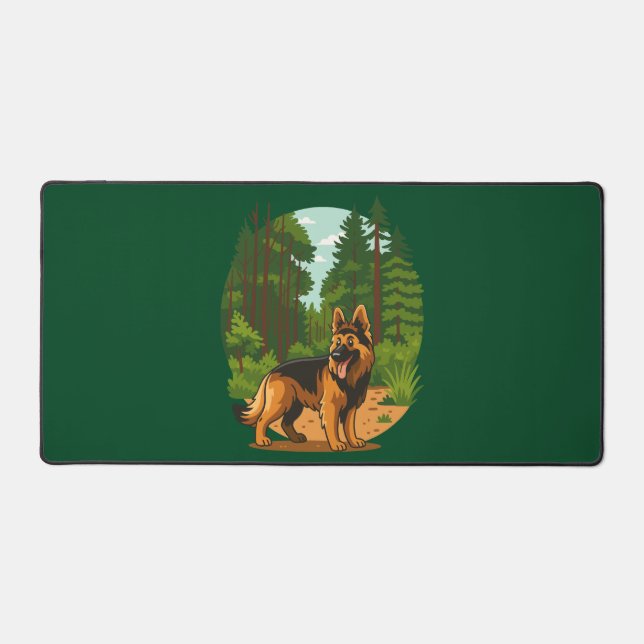 German Shepherd Forest Adventure Dog  Schreibtischunterlage (Vorderseite)
