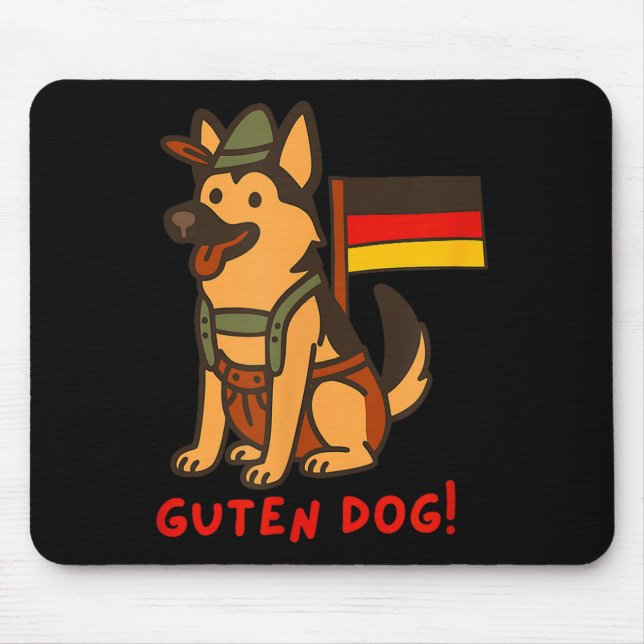 German Shepherd Funny Beer Festival Guten Dog  Mousepad (Vorne)