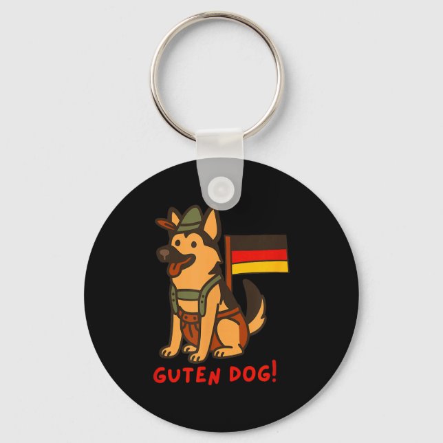 German Shepherd Funny Beer Festival Guten Dog  Schlüsselanhänger (Vorderseite)