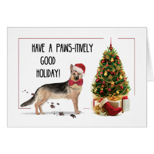 German Shepherd Funny Christmas Dog mit Baum