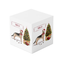 German Shepherd Funny Christmas Dog mit Baum Würfel
