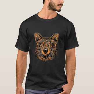 German Shepherd Funny Dog Vintage Haustier Liebe M T-Shirt