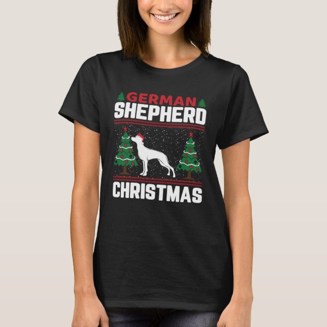 German Shepherd German Shepherd Christmas T-Shirt (Vorderseite)