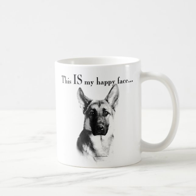 German Shepherd Happy Face Kaffeetasse (Rechts)