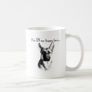 German Shepherd Happy Face Kaffeetasse